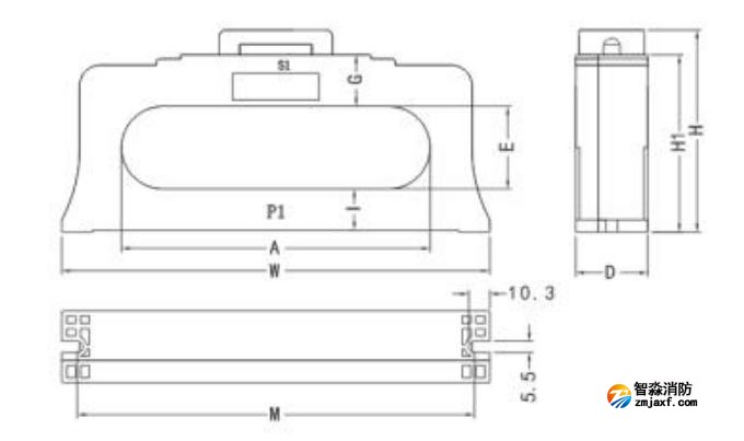 閉口式，方孔100A-630A外形尺寸圖